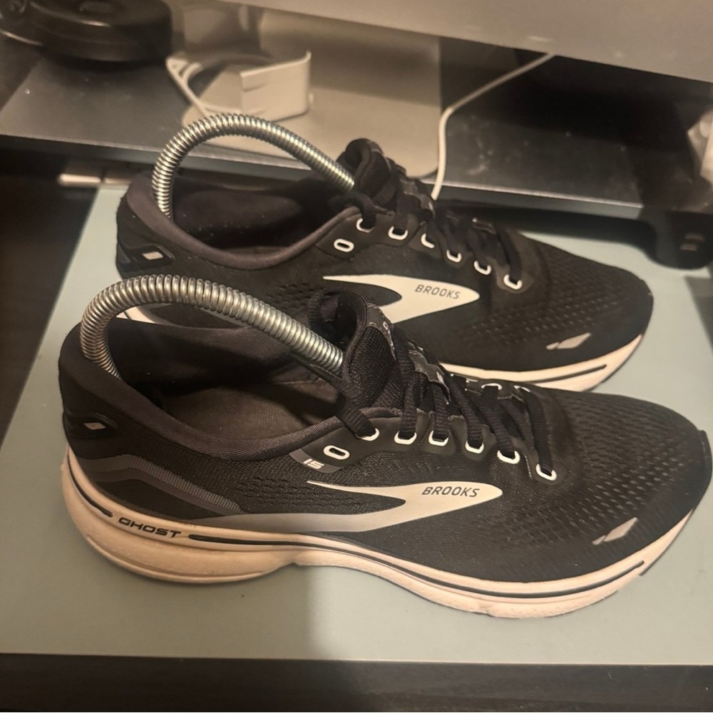 Brooks Black and White Athletic Shoes with Breathable Mesh